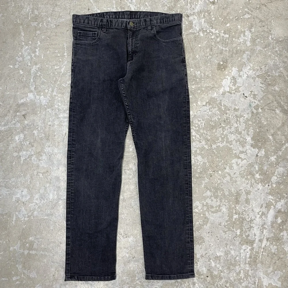 Dearborn‎ Denim Jeans Mens 35 Black Pants USA Straight Stretch Fits 35x31